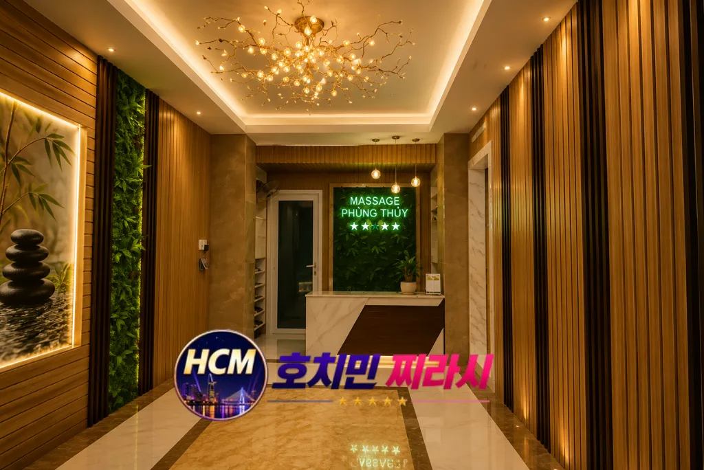 호치민 풍투이 마사지 복도 분위기입니다.